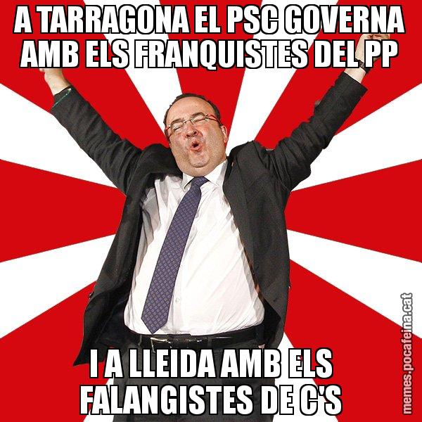 A TARRAGONA EL PSC GOVERNA AMB ELS FRANQUISTES DEL PP I A LLEIDA AMB ELS FALANGISTES DE C'S - Miquel Iceta - 27S