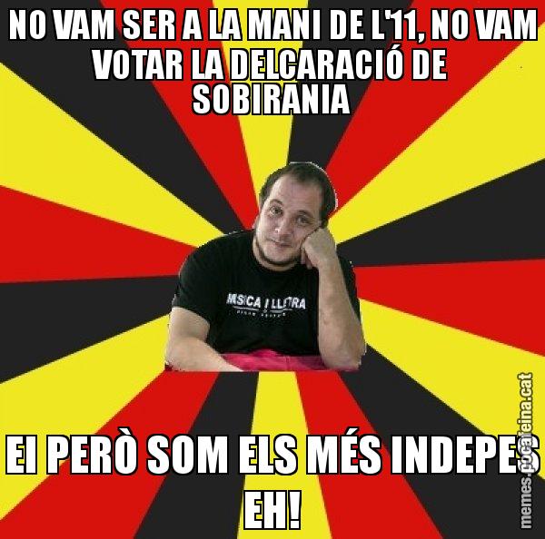 NO VAM SER A LA MANI DE L'11, NO VAM VOTAR LA DELCARACIÓ DE SOBIRANIA EI PERÒ SOM ELS MÉS INDEPES EH! - David Fernàndez