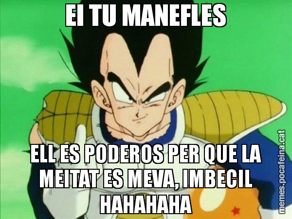 EI TU MANEFLES ELL ES PODEROS PER QUE LA MEITAT ES MEVA, IMBECIL HAHAHAHA - Vegeta