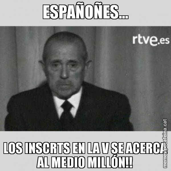 ESPAÑOÑES... LOS INSCRTS EN LA V SE ACERCA AL MEDIO MILLÓN!!