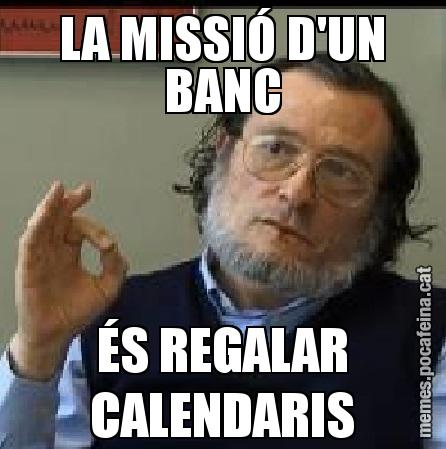 LA MISSIÓ D'UN BANC ÉS REGALAR CALENDARIS