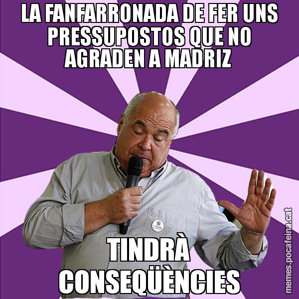 LA FANFARRONADA DE FER UNS PRESSUPOSTOS QUE NO AGRADEN A MADRIZ TINDRÀ CONSEQÜÈNCIES - Lluís Rabell - 27S