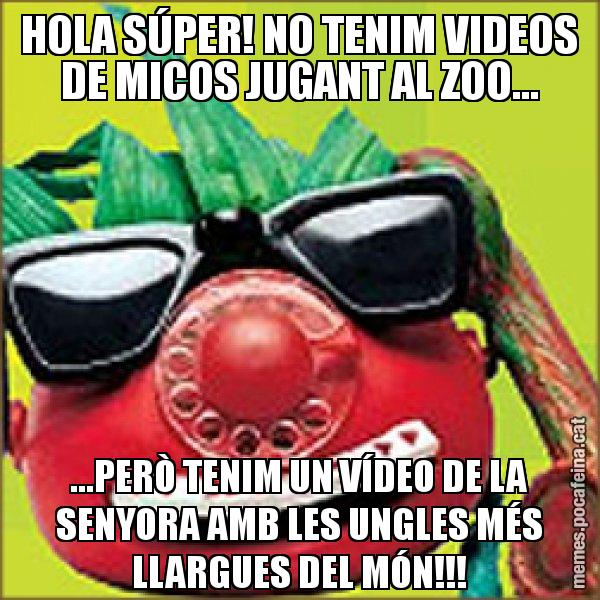 HOLA SÚPER! NO TENIM VIDEOS DE MICOS JUGANT AL ZOO... ...PERÒ TENIM UN VÍDEO DE LA SENYORA AMB LES UNGLES MÉS LLARGUES DEL MÓN!!! - Tomàtic