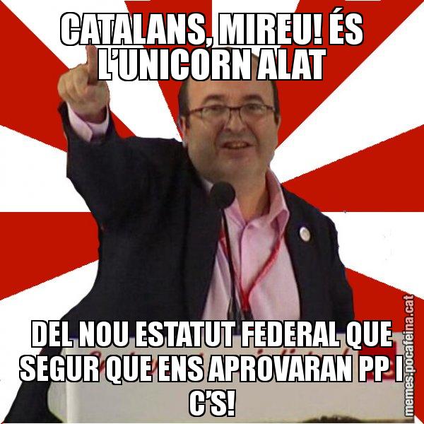 CATALANS, MIREU! ÉS L’UNICORN ALAT DEL NOU ESTATUT FEDERAL QUE SEGUR QUE ENS APROVARAN PP I C’S! - Miquel Iceta