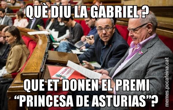 QUÈ DIU LA GABRIEL ? QUE ET DONEN EL PREMI “PRINCESA DE ASTURIAS”?