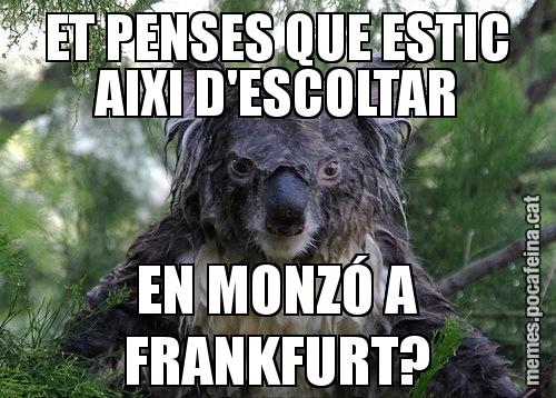 ET PENSES QUE ESTIC AIXI D'ESCOLTAR EN MONZÓ A FRANKFURT?