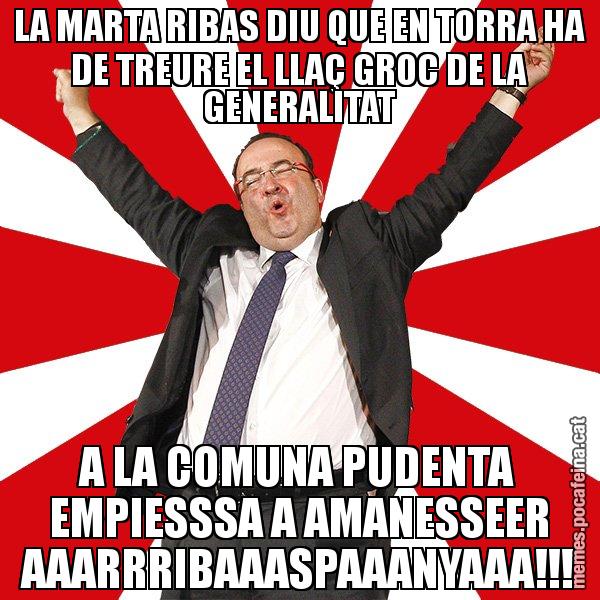 LA MARTA RIBAS DIU QUE EN TORRA HA DE TREURE EL LLAÇ GROC DE LA GENERALITAT A LA COMUNA PUDENTA EMPIESSSA A AMANESSEER AAARRRIBAAASPAAANYAAA!!! - Miquel Iceta - 27S