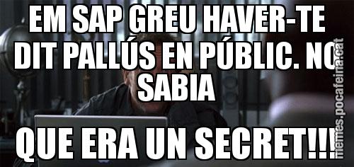 EM SAP GREU HAVER-TE DIT PALLÚS EN PÚBLIC. NO SABIA QUE ERA UN SECRET!!!