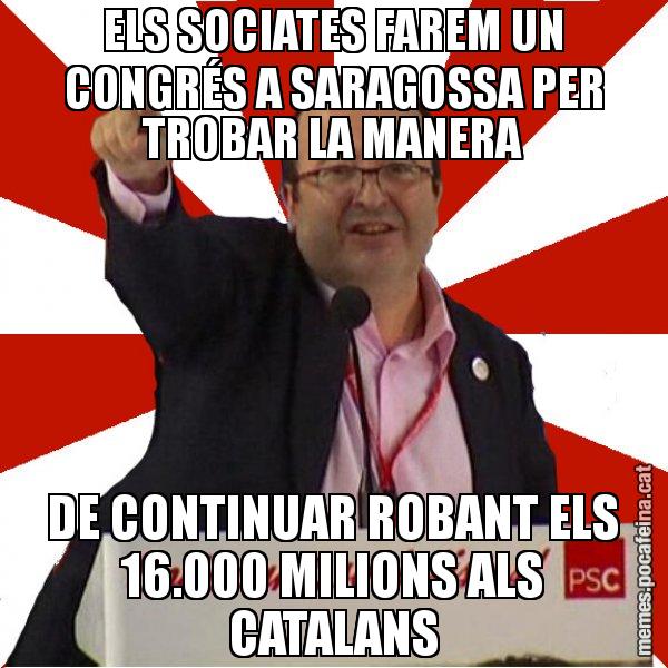 ELS SOCIATES FAREM UN CONGRÉS A SARAGOSSA PER TROBAR LA MANERA DE CONTINUAR ROBANT ELS 16.000 MILIONS ALS CATALANS - Miquel Iceta