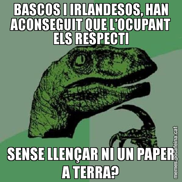 BASCOS I IRLANDESOS, HAN ACONSEGUIT QUE L’OCUPANT ELS RESPECTI SENSE LLENÇAR NI UN PAPER A TERRA? - Philosoraptor