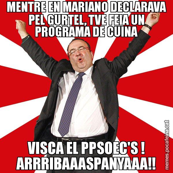 MENTRE EN MARIANO DECLARAVA PEL GURTEL, TVE FEIA UN PROGRAMA DE CUINA VISCA EL PPSOEC'S ! ARRRIBAAASPANYAAA!! - Miquel Iceta - 27S
