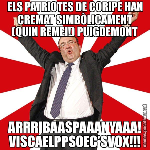 ELS PATRIOTES DE CORIPE HAN CREMAT SIMBÒLICAMENT (QUIN REMEI!) PUIGDEMONT ARRRIBAASPAAANYAAA! VISCAELPPSOEC'SVOX!!! - Miquel Iceta - 27S