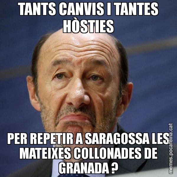 TANTS CANVIS I TANTES HÒSTIES PER REPETIR A SARAGOSSA LES MATEIXES COLLONADES DE GRANADA ? - Rubalcaba