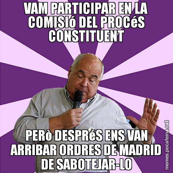 VAM PARTICIPAR EN LA COMISIó DEL PROCéS CONSTITUENT PERò DESPRéS ENS VAN ARRIBAR ORDRES DE MADRID DE SABOTEJAR-LO - Lluís Rabell - 27S