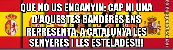 QUE NO US ENGANYIN: CAP NI UNA D'AQUESTES BANDERES ENS REPRESENTA. A CATALUNYA LES SENYERES I LES ESTELADES!!!