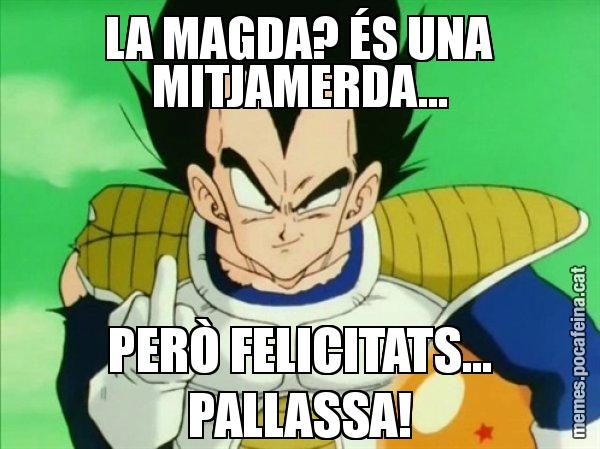 LA MAGDA? ÉS UNA MITJAMERDA... PERÒ FELICITATS... PALLASSA! - Vegeta