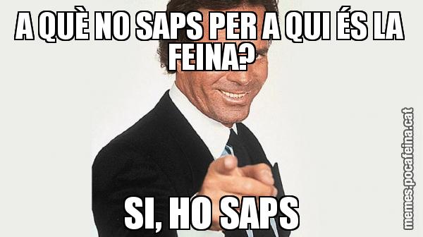 A QUÈ NO SAPS PER A QUI ÉS LA FEINA? SI, HO SAPS