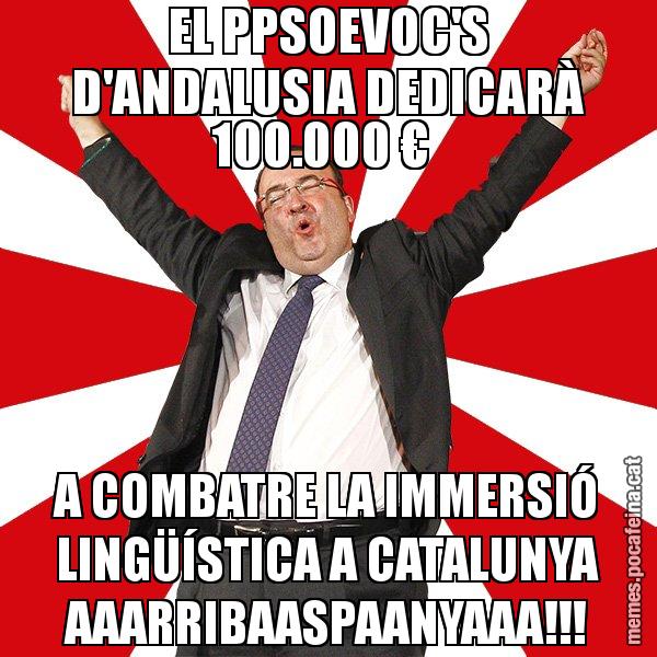 EL PPSOEVOC'S D'ANDALUSIA DEDICARÀ 100.000 € A COMBATRE LA IMMERSIÓ LINGÜÍSTICA A CATALUNYA AAARRIBAASPAANYAAA!!! - Miquel Iceta - 27S