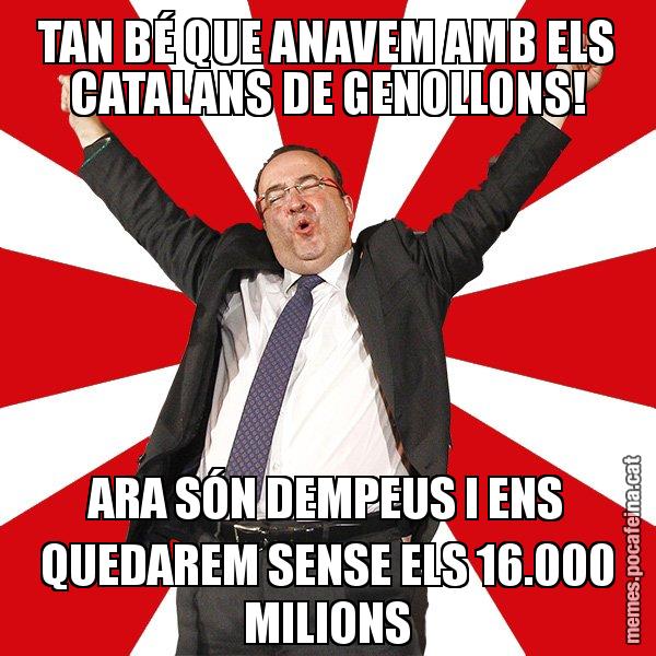 TAN BÉ QUE ANAVEM AMB ELS CATALANS DE GENOLLONS! ARA SÓN DEMPEUS I ENS QUEDAREM SENSE ELS 16.000 MILIONS - Miquel Iceta - 27S