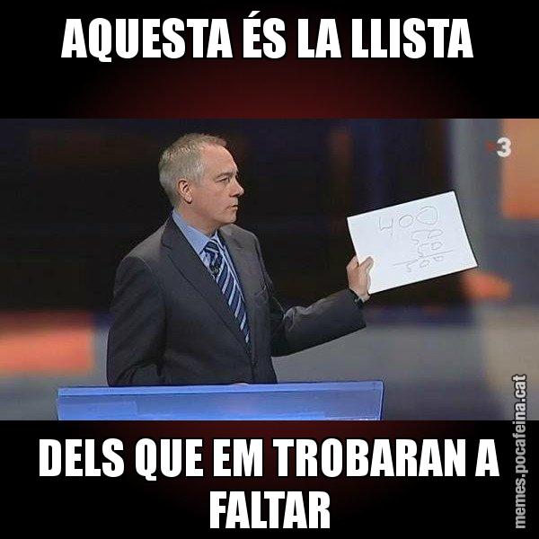 AQUESTA ÉS LA LLISTA DELS QUE EM TROBARAN A FALTAR - Navarro Paper