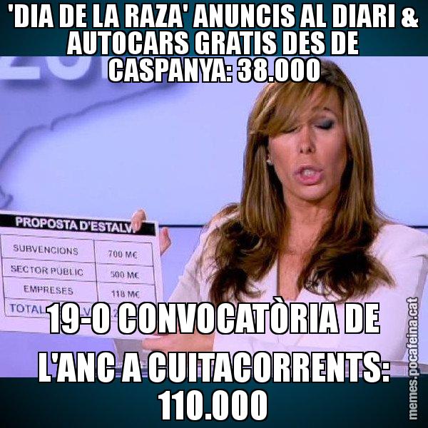 'DIA DE LA RAZA' ANUNCIS AL DIARI & AUTOCARS GRATIS DES DE CASPANYA: 38.000 19-O CONVOCATÒRIA DE L'ANC A CUITACORRENTS: 110.000 - Alícia Paper i Suma