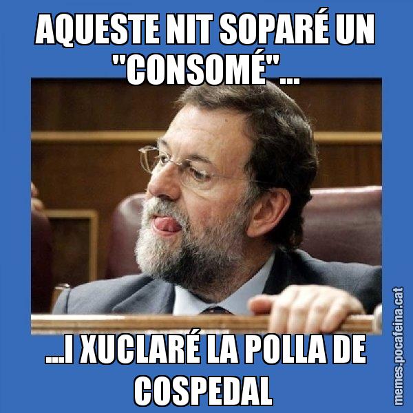 AQUESTE NIT SOPARÉ UN "CONSOMÉ"... ...I XUCLARÉ LA POLLA DE COSPEDAL - Mmmmmariano Rajoy