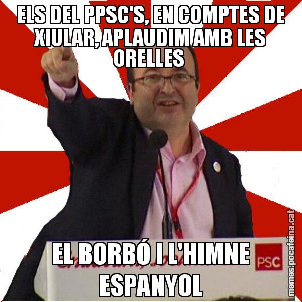 ELS DEL PPSC'S, EN COMPTES DE XIULAR, APLAUDIM AMB LES ORELLES  EL BORBÓ I L'HIMNE ESPANYOL - Miquel Iceta