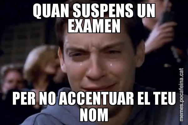 QUAN SUSPENS UN EXAMEN PER NO ACCENTUAR EL TEU NOM