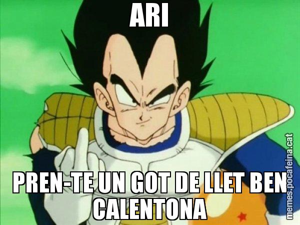 ARI PREN-TE UN GOT DE LLET BEN CALENTONA - Vegeta