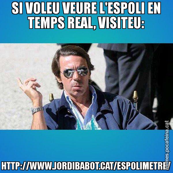 SI VOLEU VEURE L'ESPOLI EN TEMPS REAL, VISITEU: HTTP://WWW.JORDIBABOT.CAT/ESPOLIMETRE/ - Aznar Lupas