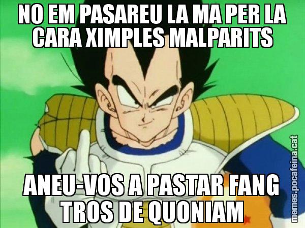 NO EM PASAREU LA MA PER LA CARA XIMPLES MALPARITS ANEU-VOS A PASTAR FANG TROS DE QUONIAM - Vegeta