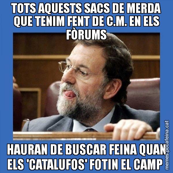 TOTS AQUESTS SACS DE MERDA QUE TENIM FENT DE C.M. EN ELS FÒRUMS HAURAN DE BUSCAR FEINA QUAN ELS 'CATALUFOS' FOTIN EL CAMP - Mmmmmariano Rajoy