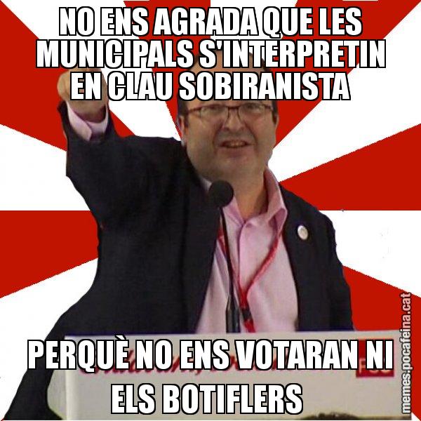 NO ENS AGRADA QUE LES MUNICIPALS S'INTERPRETIN EN CLAU SOBIRANISTA PERQUÈ NO ENS VOTARAN NI ELS BOTIFLERS - Miquel Iceta