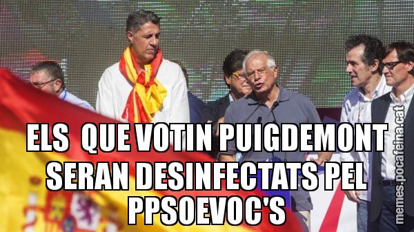 ELS  QUE VOTIN PUIGDEMONT SERAN DESINFECTATS PEL PPSOEVOC'S