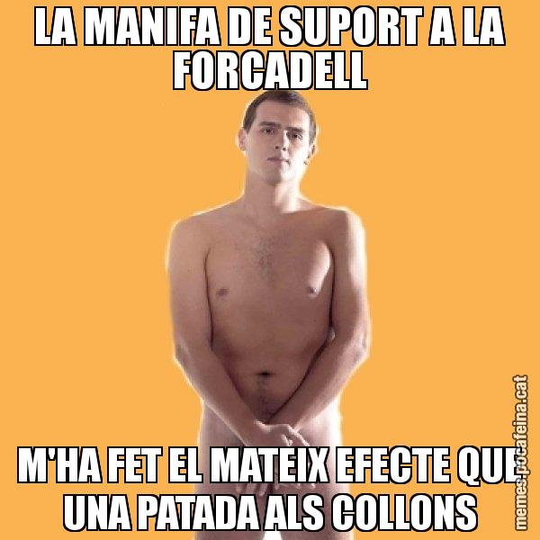 LA MANIFA DE SUPORT A LA FORCADELL M'HA FET EL MATEIX EFECTE QUE UNA PATADA ALS COLLONS - Albert Rivera