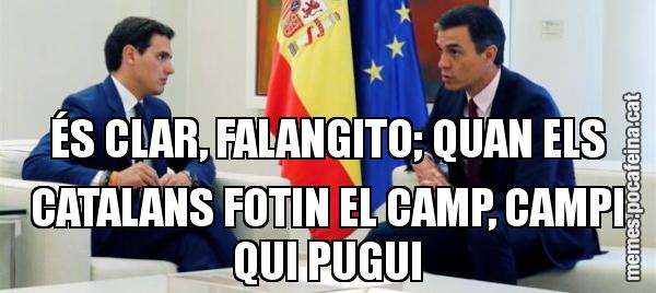 ÉS CLAR, FALANGITO; QUAN ELS CATALANS FOTIN EL CAMP, CAMPI QUI PUGUI