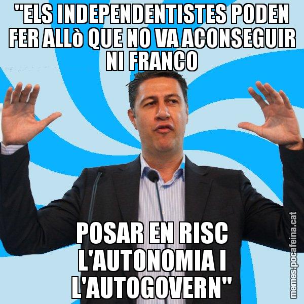 "ELS INDEPENDENTISTES PODEN FER ALLò QUE NO VA ACONSEGUIR NI FRANCO POSAR EN RISC L'AUTONOMIA I L'AUTOGOVERN" - Xavier García Albiol - 27S