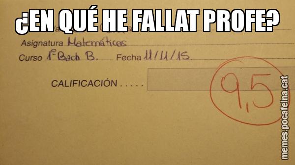 ¿EN QUÉ HE FALLAT PROFE?