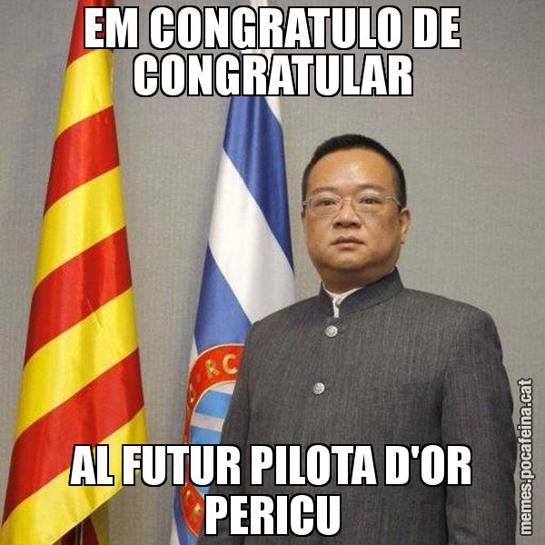 EM CONGRATULO DE CONGRATULAR AL FUTUR PILOTA D'OR PERICU - Chen Yansheng