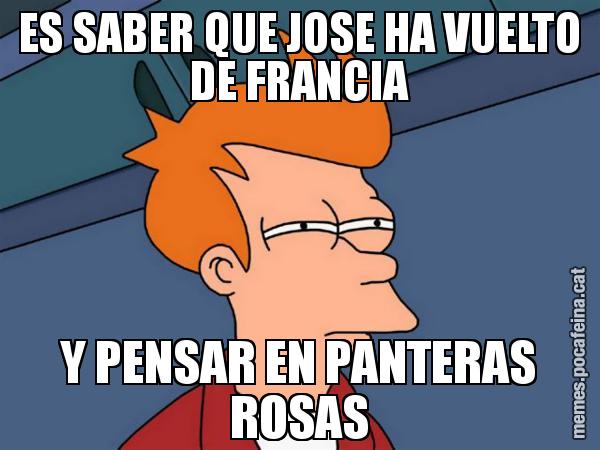 ES SABER QUE JOSE HA VUELTO DE FRANCIA Y PENSAR EN PANTERAS ROSAS - Futurama Fry