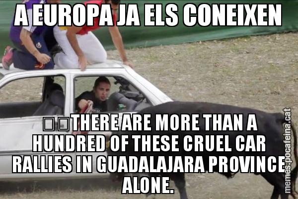A EUROPA JA ELS CONEIXEN “THERE ARE MORE THAN A HUNDRED OF THESE CRUEL CAR RALLIES IN GUADALAJARA PROVINCE ALONE.