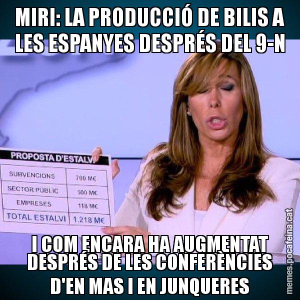 MIRI: LA PRODUCCIÓ DE BILIS A LES ESPANYES DESPRÉS DEL 9-N I COM ENCARA HA AUGMENTAT DESPRÉS DE LES CONFERÈNCIES D'EN MAS I EN JUNQUERES - Alícia Paper i Suma