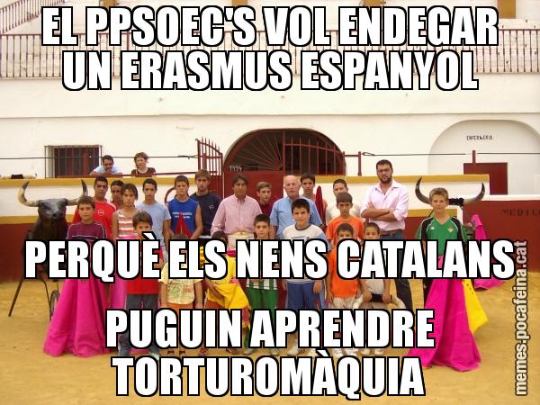 EL PPSOEC'S VOL ENDEGAR UN ERASMUS ESPANYOL PERQUÈ ELS NENS CATALANS PUGUIN APRENDRE TORTUROMÀQUIA