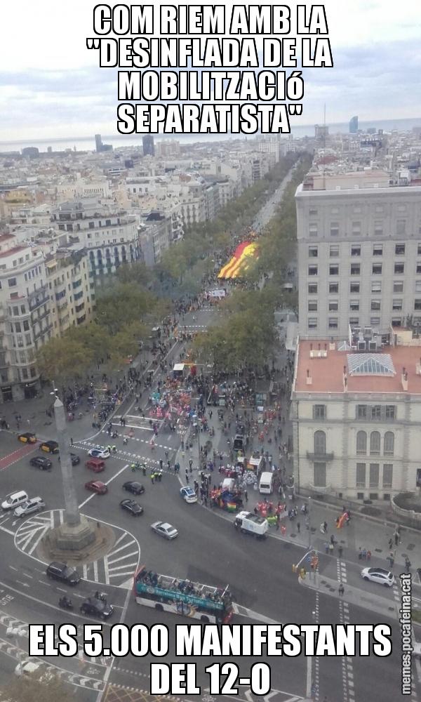 COM RIEM AMB LA "DESINFLADA DE LA MOBILITZACIó SEPARATISTA" ELS 5.000 MANIFESTANTS DEL 12-O