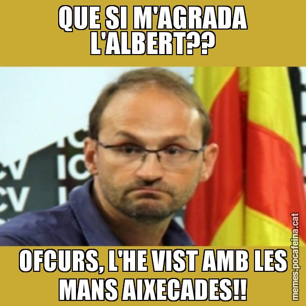 QUE SI M'AGRADA L'ALBERT?? OFCURS, L'HE VIST AMB LES MANS AIXECADES!!