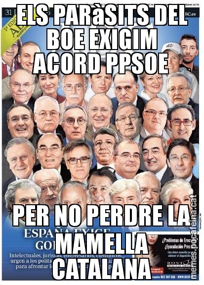 ELS PARàSITS DEL BOE EXIGIM ACORD PPSOE PER NO PERDRE LA MAMELLA CATALANA
