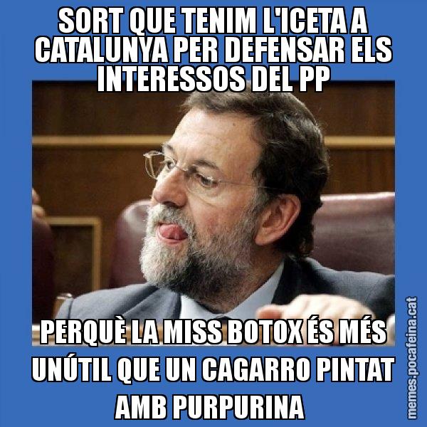 SORT QUE TENIM L'ICETA A CATALUNYA PER DEFENSAR ELS INTERESSOS DEL PP PERQUÈ LA MISS BOTOX ÉS MÉS UNÚTIL QUE UN CAGARRO PINTAT AMB PURPURINA - Mmmmmariano Rajoy