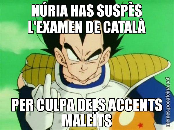 NÚRIA HAS SUSPÈS L'EXAMEN DE CATALÀ PER CULPA DELS ACCENTS MALEÏTS - Vegeta