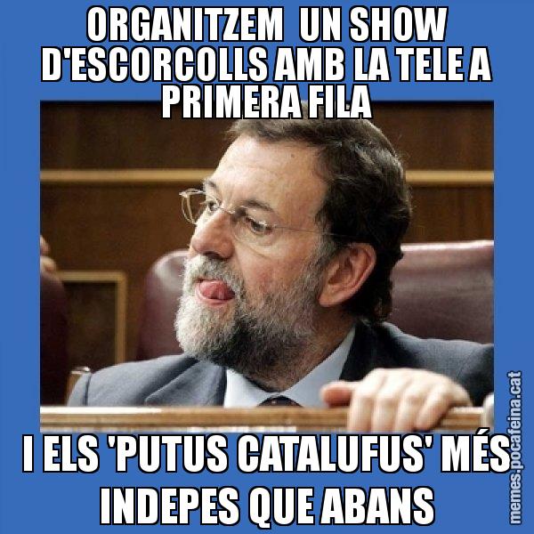 ORGANITZEM  UN SHOW D'ESCORCOLLS AMB LA TELE A PRIMERA FILA I ELS 'PUTUS CATALUFUS' MÉS INDEPES QUE ABANS - Mmmmmariano Rajoy