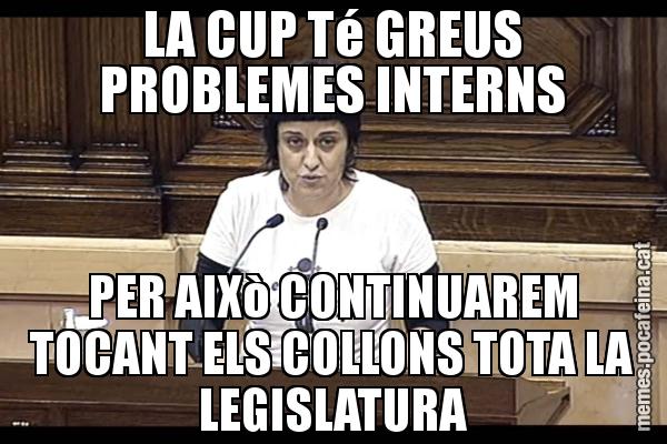 LA CUP Té GREUS PROBLEMES INTERNS PER AIXò CONTINUAREM TOCANT ELS COLLONS TOTA LA LEGISLATURA
